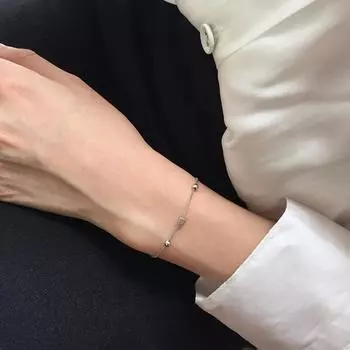 Новый серебряный браслет S925, простой матовый квадратный браслет, универсальное и милое украшение для женщин