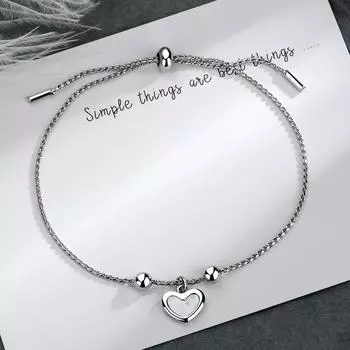 Новый серебряный браслет в форме сердца и браслет для женщин, свадебные украшения, браслеты Mujer Sl024