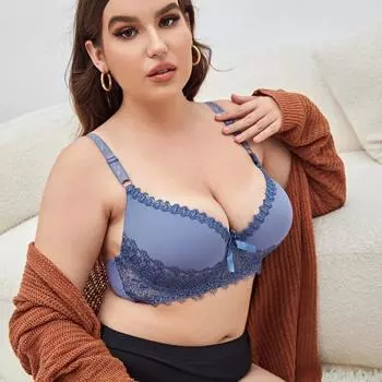 Новый сексуальный бюстгальтер большого размера с вышивкой, нижнее белье, бюстгальтер с полной чашкой, женский бюстгальтер взрыв 42/95D чёрный