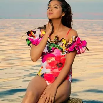 Новый сексуальный цельный купальник ретро спа купальник шифоновый пляжный юбка костюм S