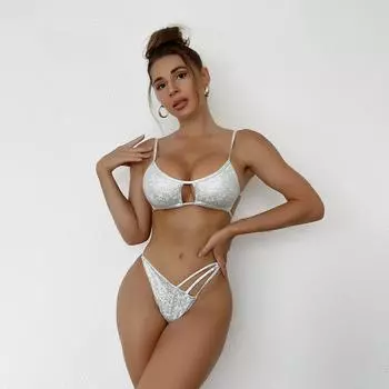 Новый сексуальный однотонный купальник бикини, женский купальник, комплект бикини с эффектом пуш-ап, бразильский купальный костюм, летняя пляжная одежда, купальный костюм S белый