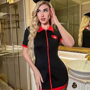 Новый, сексуальный соблазн и тонкий костюм медсестры для косплея, сексуальный костюм S