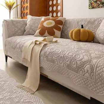 Новый сезон универсальный однотонный хлопок средний древний стиль улучшенный сенсорный нескользящий коврик для сидения с защитой от когтей кошки чехол для ковра 90x90