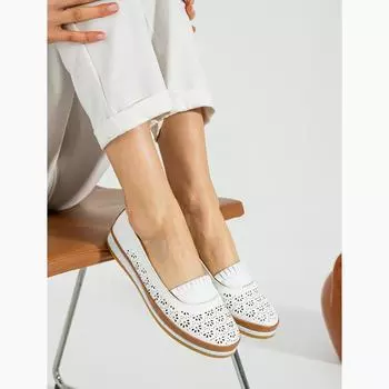 Новый сезон, женская обувь без шнуровки с ортопедической комфортной подошвой с лазерной резкой, внутренняя подкладка, женская обувь из натуральной кожи 43-2583-23