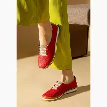 Новый сезон, женская обувь без шнуровки с ортопедической комфортной подошвой с лазерной резкой, внутренняя подкладка, женская обувь из натуральной кожи 43-2576-23