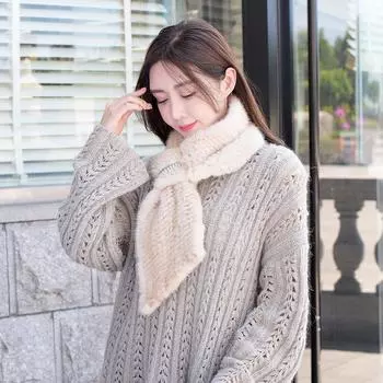 Новый шарф из натуральной норки с двухсторонним плетением и воротником-лацканами, женский зимний теплый меховой шарф, универсальный шарф сейчас светло-коричневого