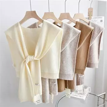 Новый шарф на плечо шаль женский поддельный воротник защита плеч шарф кондиционируемая комната камзол украшение в паре с узлом защиты шеи 46*115cm