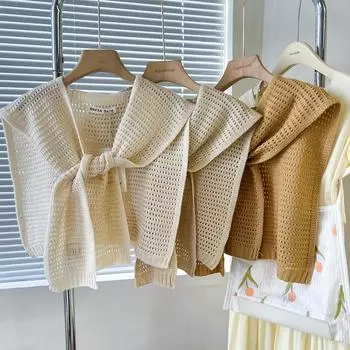 Новый шарф на плечо шаль женский поддельный воротник защита плеч шарф кондиционируемая комната камзол украшение в паре с узлом защиты шеи 47*100cm