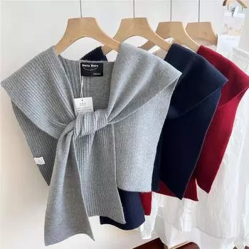 Новый шарф на плечо шаль женский поддельный воротник защита плеч шарф кондиционируемая комната камзол украшение в паре с узлом защиты шеи 42*105cm