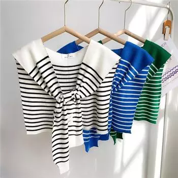 Новый шарф на плечо шаль женский поддельный воротник защита плеч шарф кондиционируемая комната камзол украшение в паре с узлом защиты шеи 43*96cm