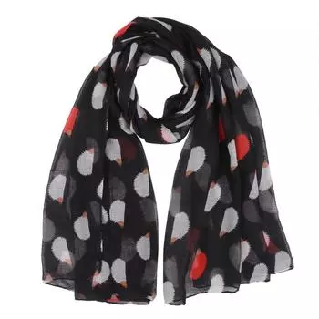 Новый шарф с принтом ежа Модный шарф с животными One Size чёрный