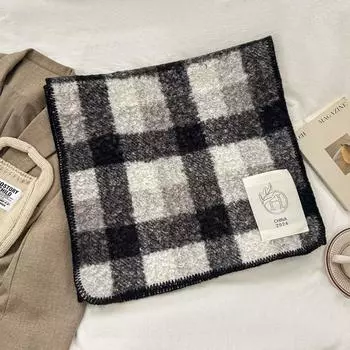 Новый шарф в клетку из искусственной овечьей шерсти от знаменитостей из Интернета для женщин, зимний шарф высокого класса для студентов и пар 192*48cm