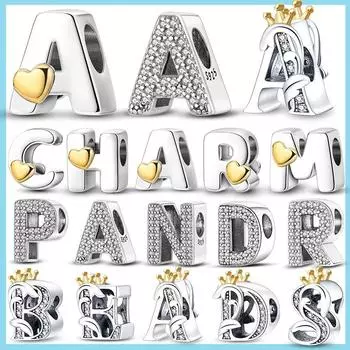 Новый шарм подходит для оригинальных браслетов S925 стерлингового серебра женственность английские буквы бусины женские подвески бусины ювелирные изделия
