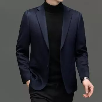 Новый шерстяной кашемировый шелковый костюм с лацканами, мужской повседневный деловой пиджак на осень и зиму M