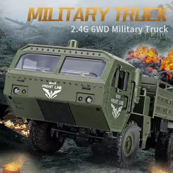 Новый шестиколесный военный грузовик, игрушечный автомобиль с дистанционным управлением, симулятор, внедорожный автомобиль для скалолазания, детские игрушки для улицы, подарок для мальчиков Q75 1 battery зелёный
