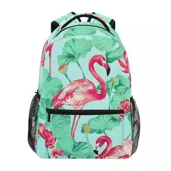 Новый школьный рюкзак для женщин, большой емкости, с принтом фламинго, для детей, школьный рюкзак для девочек, подростковый рюкзак