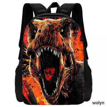 Новый школьный рюкзак с динозавром, детские школьные сумки для мальчиков, легкий детский рюкзак с мультяшными принтами животных, прочный 15 inches