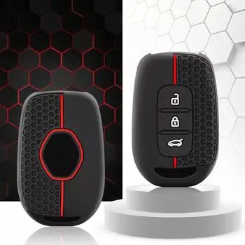 Новый силиконовый чехол для автомобильного ключа Renault Kwid Traffic Symbol для Dacia Sandero Logan Duster 2016 2017 2018 Fob Accessories красный