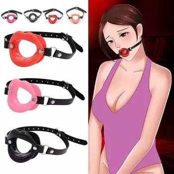 Новый силиконовый кляп для губ с открытым ртом и замком из искусственной кожи, оральный сексуальный игровой ремешок для пар, игрушки для взрослых