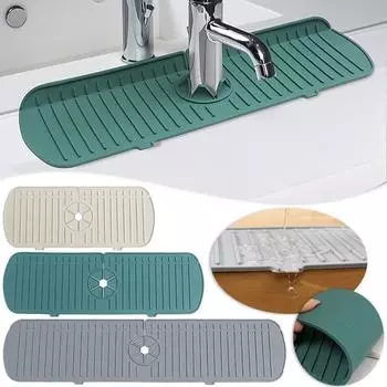 Новый силиконовый коврик для крана, рябь для воды, кухонный кран, коврик для сбора воды, большой коврик для раковины, защита от брызг, защита для столешницы, ванная комната 35cm зелёный