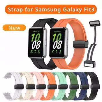 Новый силиконовый ремешок для Samsung Galaxy Fit3 с магнитной пряжкой, спортивный браслет for Samsung Fit3 оранжевый