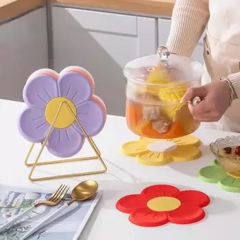 Новый силиконовый теплоизоляционный коврик Sakura Cherry Blossom для стола, противоожоговая подставка для горшка, украшение для стола, кухонные аксессуары красный