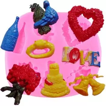 Новая силиконовая форма для торта, рождественская свадьба, украшение торта помадкой