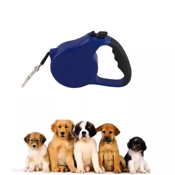 Новый синий выдвижной поводок для питомца 16,4 фута, тормоз одной рукой, нескользящая мягкая ручка