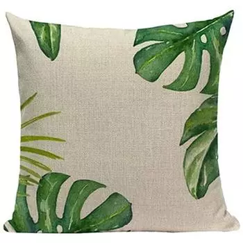 Новый скандинавский зеленый наволочка с принтом растений диванная подушка серия листьев декоративная подушка лен 45 * 45Cm (without pillow core)