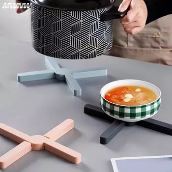 Новый складной резиновый коврик для столовых приборов X, подставка под чашки, коврик, теплоизолирующий коврик для мисок, домашний декор, настольный, экологически чистый 200mmX32mm