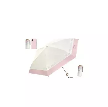 Новый складной складной зонтик JIS Ultra UV Blocking UV Light от солнца, тепловой удар, двойной чехол для хранения на 6 дней рождения, подходящий для кармана [2025] бежевый