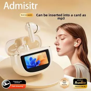 Новый смарт-экран, сверхдолговечная беспроводная Bluetooth-гарнитура с шумоподавлением, 16 языков, HD-экран чёрный