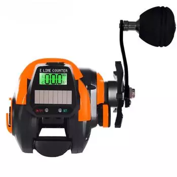 Новый солнечный цифровой дисплей колесо капли воды пресноводная морская рыбалка пляжная рыбалка лодка рыбалка дальняя рыбалка с плота коричневый