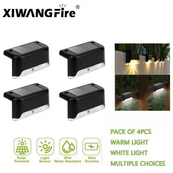 Новый солнечный светодиодный светильник для лестницы, уличный водонепроницаемый светильник для лестницы, светодиодный светильник для ступеней, садовый декоративный светильник для ландшафта, светильник для перил