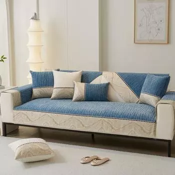 Новый современный диван-подушка из шенилла, шезлонг, диван-коврик для гостиной, нескользящий чехол для углового дивана в форме буквы L для гостиной 70x70