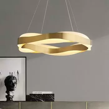 Новый современный золотой подвесной светильник Nordic LED трехцветная люстра с затемнением для гостиной спальни ресторана подвесное освещение Three Color Dimming