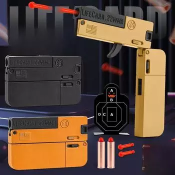 Новый сплав складной спрей Life Card игрушечный пистолет может стрелять мягкими пулями безопасный пистолет дети мальчики