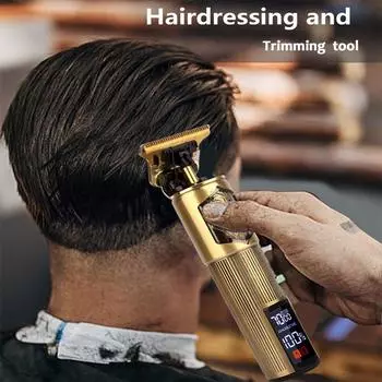 Новый стайлинг T9 машинка для стрижки волос USB перезаряжаемый ЖК-дисплей электрическая ретро карвинговая масляная головка профессиональная парикмахерская машинка для стрижки волос
