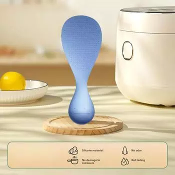 Новый стакан для риса, ложка, подставка, антипригарное покрытие, кухонный инструмент, многоцелевые принадлежности для приготовления пищи, шведский стол Ta V5M0 White-1pcs