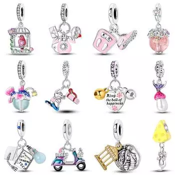Новый стерлингового серебра 925 пробы, светящиеся волшебные рыбы, кошки, мыши, семейные подвески, бусины, подходят для оригинальных браслетов 925, DIY ювелирные изделия премиум-класса