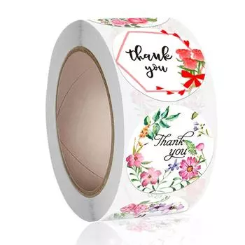 Новый стиль, 50-500 шт., цветочные наклейки «спасибо», скрапбукинг для упаковки, этикетки с уплотнениями, наклейки на заказ, украшения, свадебные наклейки