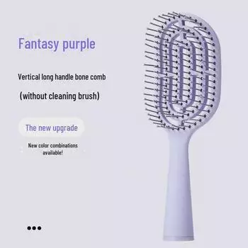 Новый стиль, большой двойной гребень для сухой и влажной расчески с полой дугой для ребер фиолетовый