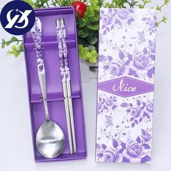 Новый стиль C nese, элегантный нескользящий дизайн, палочки для еды из нержавеющей стали, подарочный набор ложки, продвижение продаж красный