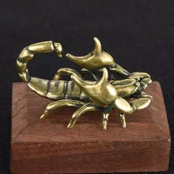 Новый стиль, держатель для ручки в виде скорпиона из цельной меди, миниатюрные фигурки, латунная статуэтка животного, офисное украшение для рабочего стола, украшения для дома