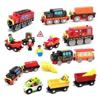 Новый стиль, детские игрушки для электропоездов, магнитный слот, литая под давлением электронная игрушка, подарки на день рождения для детей, подходящая деревянная дорожка W615 синий