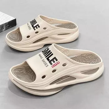 Новый стиль Eva мужские сандалии толстая подошва индивидуальные пляжные спортивные мужские тапочки для улицы и дома модная мужская обувь 36 чёрный