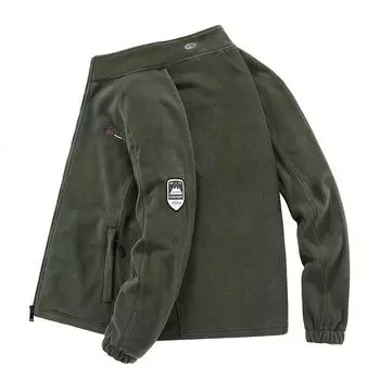 Новый стиль флисовая куртка мужская молодежная свободная осенне-зимняя однотонная флисовая куртка большого размера