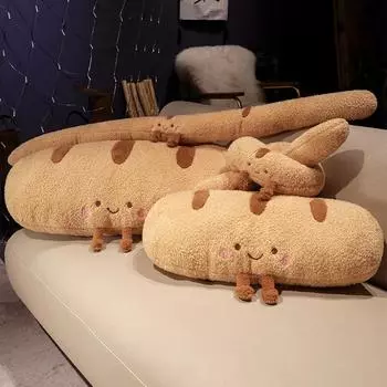 Новый стиль Хлеб Плюшевая Подушка Мягкие Игрушки Французский Багет Еда Плюшевая Подушка Для Вечеринки Украшения Подушка Для Сна Подарок На День Рождения