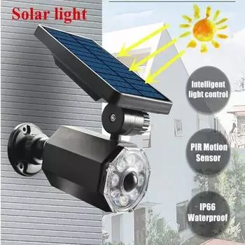 Новый стиль, имитация наблюдения, поддельная камера, солнечный датчик человеческого тела, садовый светильник, настенный светильник, уличный фонарь, прожектор, прожектор, садовый светильник solar wall light чёрный