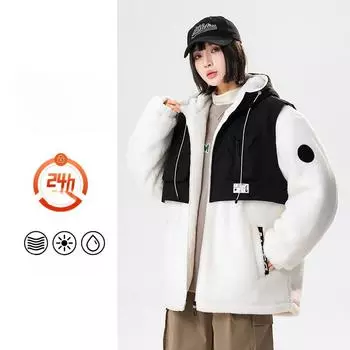 Новый стиль куртки из овечьего бархата, модный бренд из Гонконга, утолщенная, модная, теплая, сращивающаяся, модель для пары M